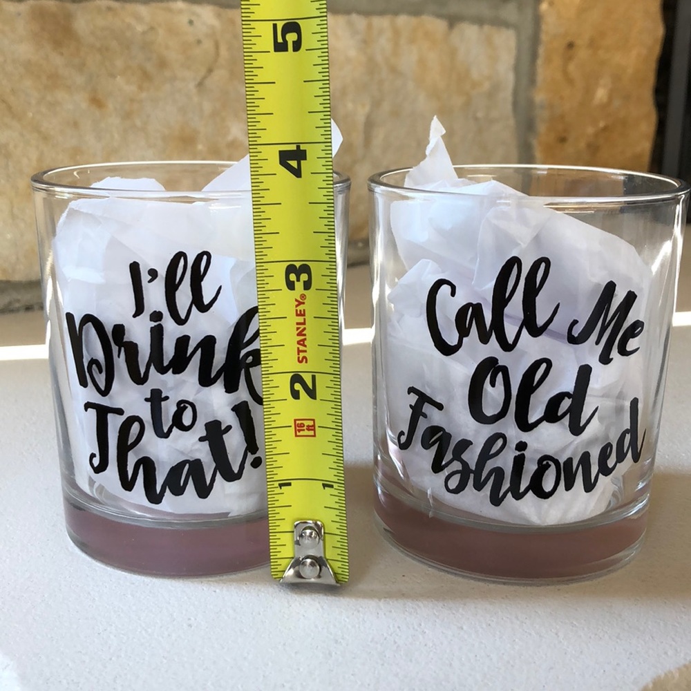 🆕 Rocks Glasses Set of2 Old Fashion/I’ll drink to - Picture 6 of 8